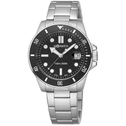 M-WATCH Aqua Steel 41 Schweizer Sportuhr schwarz