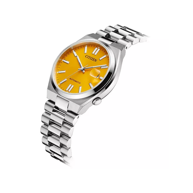 CITIZEN Tsuyosa 40 Retro Automatik Uhr Stahl gelb