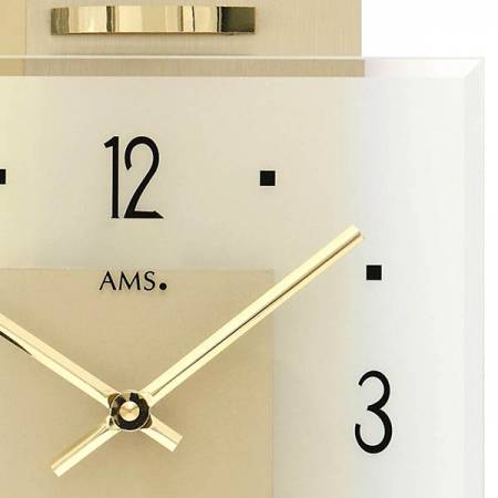 AMS More Square Silent Quartzwanduhr gold