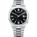 CITIZEN Tsuyosa Retro Automatik Uhr Stahl schwarz