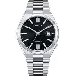CITIZEN Tsuyosa Retro Automatik Uhr Stahl schwarz