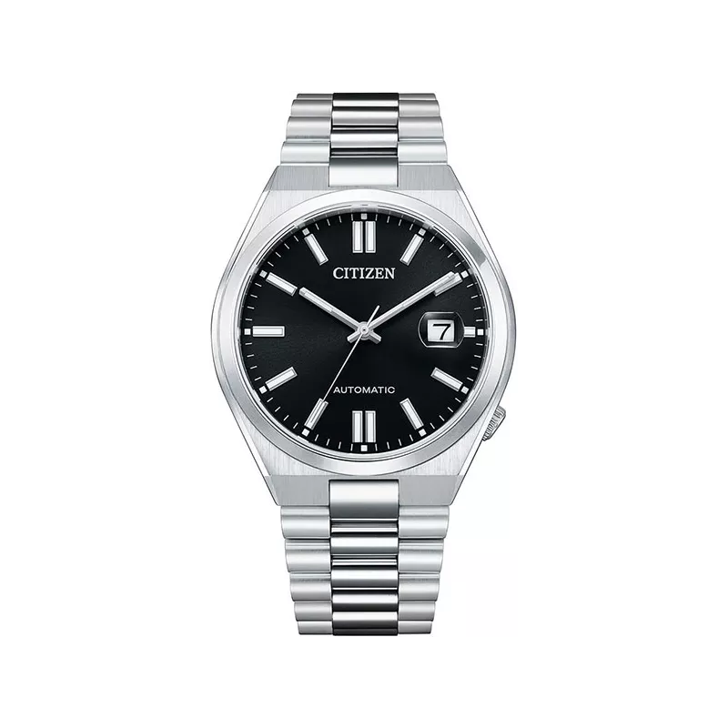 CITIZEN Tsuyosa 40 Retro Automatik Uhr Stahl schwarz