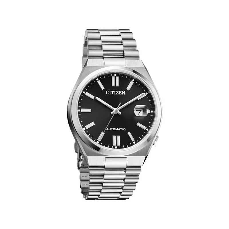 CITIZEN Tsuyosa 40 Retro Automatik Uhr Stahl schwarz