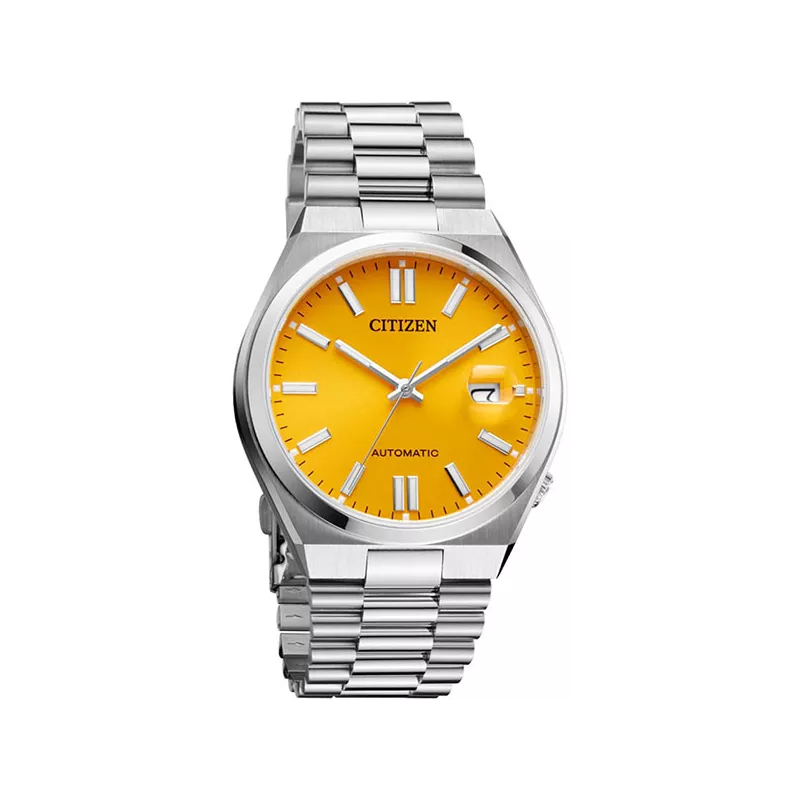 CITIZEN Tsuyosa 40 Retro Automatik Uhr Stahl gelb
