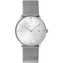 Junghans MAX BILL 38 Quartzuhr Stahl hellgrau Index Mesh