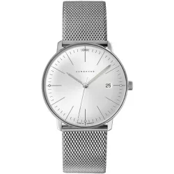 Junghans MAX BILL 38 Quartzuhr Stahl hellgrau Index Mesh
