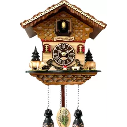 Kuckucksuhr Chalet Swiss Holz Q-Wanduhr Kühe