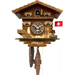 Kuckucksuhr Chalet Swiss Holz Wanduhr mechanisch