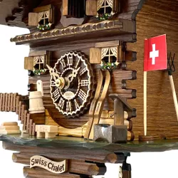 Kuckucksuhr Chalet Swiss Holz Wanduhr mechanisch