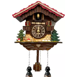 Kuckucksuhr Chalet Swiss Holz Q-Wanduhr Reh und Hase