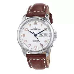 ZENO-WATCH BASEL Retro Basic Automatik Uhr Tag Datum weiss/ros