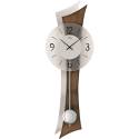 AMS Pendeluhr Quartz Wanduhr Glas Rückwand grau-braun