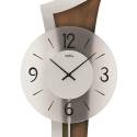 AMS Pendeluhr Quartz Wanduhr Glas Rückwand grau-braun