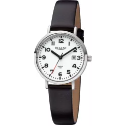 Regent Just Time: Armbanduhr mit Zahlen Leuchtzifferblatt 31mm