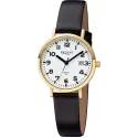 Regent Just Time: Armbanduhr mit Zahlen Leuchtzifferblatt 31mm verg