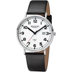 Regent Just Time: Armbanduhr mit Zahlen Leuchtzifferblatt 39mm