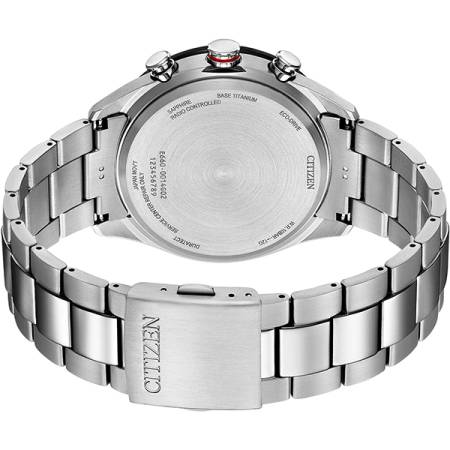 CITIZEN Elegant Weltzeit Eco Drive Solar Funkuhr Titan blau