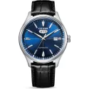 CITIZEN Retro Automatik Uhr C7 Day Date Stahl blau
