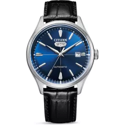CITIZEN Retro Automatik Uhr C7 Day Date Stahl blau