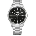 CITIZEN Retro Automatik Uhr C7 Day Date Stahl schwarz