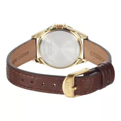 CITIZEN Damen-Funkuhr Eco-Drive Solar Edelstahl vergoldet