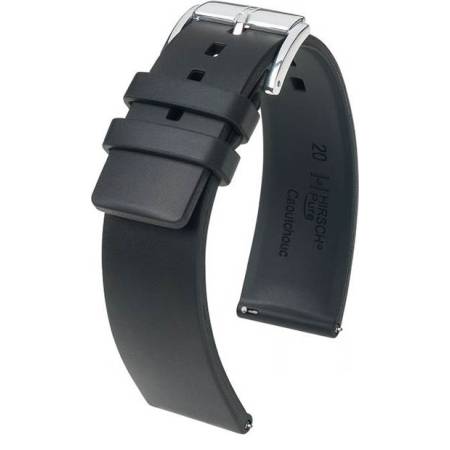 Uhrenband HIRSCH Kautschuk Pure schwarz 20mm