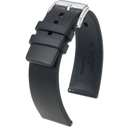 Uhrenband HIRSCH Kautschuk Pure schwarz 22mm