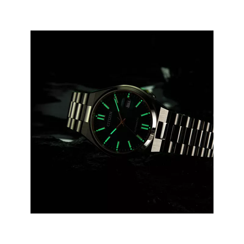 CITIZEN Tsuyosa 40 Retro Automatik Uhr Stahl eisblau