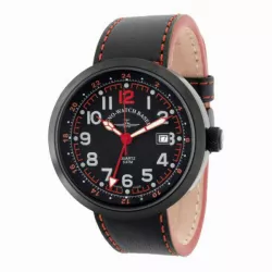 ZENO-WATCH BASEL Pilot Rondo Quartz Fliegeruhr GMT schwarz/rot