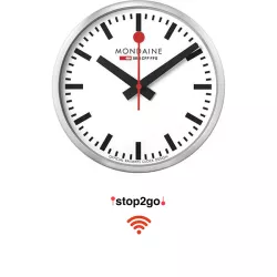 MONDAINE Wall Clock SBB Bahnhofswanduhr Stop2Go WiFi