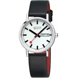 MONDAINE Classic 36 Bahnhofsuhr TagDatum