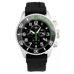 ZENO-WATCH BASEL Diver Ceramic Chrono Quartz Stahl schwarz/grün