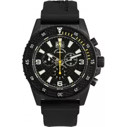 ZENO-WATCH BASEL PD Look Chronograph Quartz Edelstahl schwarz/gelb