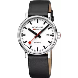 MONDAINE Evo2 40 Bahnhofsuhr Automatik mit Datum