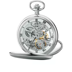 Klassik Taschenuhr Handaufzug Skelett Doppelsavonette