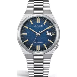 CITIZEN Tsuyosa Retro Automatik Uhr Stahl dunkelblau