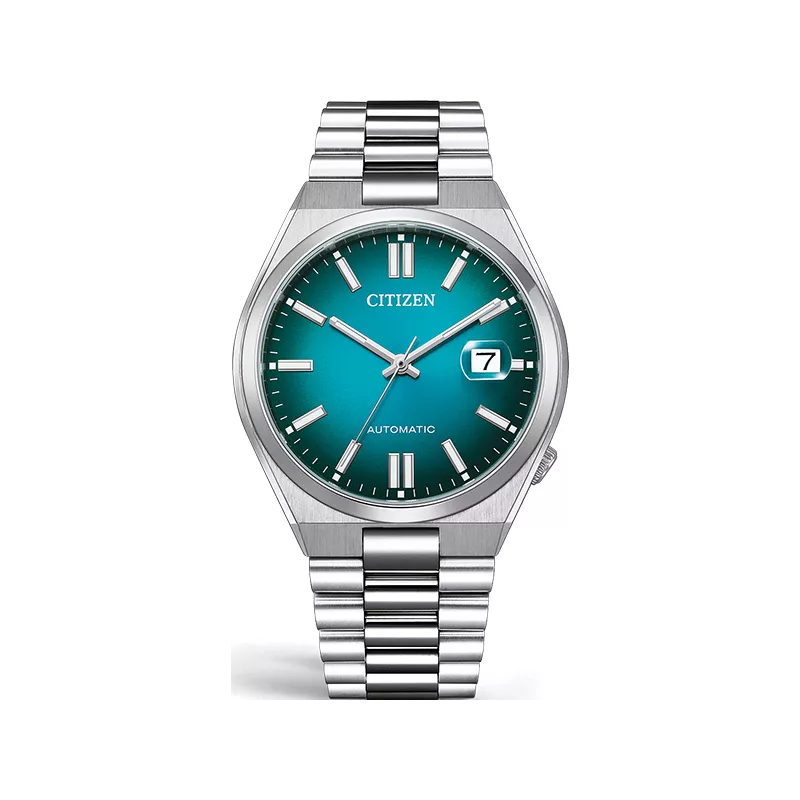 CITIZEN Tsuyosa 40 Retro Automatik Uhr Stahl petrolgrün