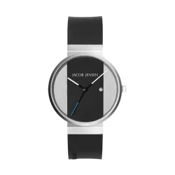 JACOB JENSEN New Line 35mm Quartzuhr grau-schwarz