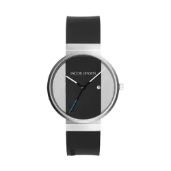 JACOB JENSEN New Line 35mm Quartzuhr grau-schwarz