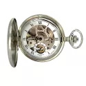 Klassik Taschenuhr Handaufzug Doppelsavonette Skelett chrom