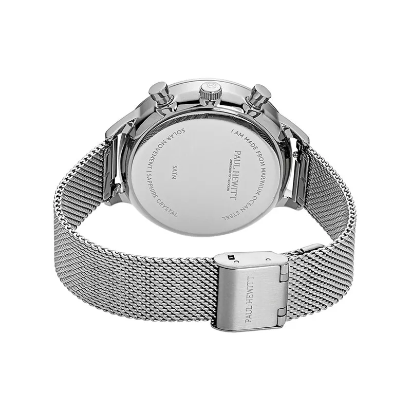 PAUL HEWITT Chronograph Oceanpulse 40 Solar Recy-Stahl schwarz
