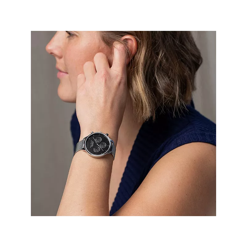 PAUL HEWITT Chronograph Oceanpulse 40 Solar Recy-Stahl schwarz