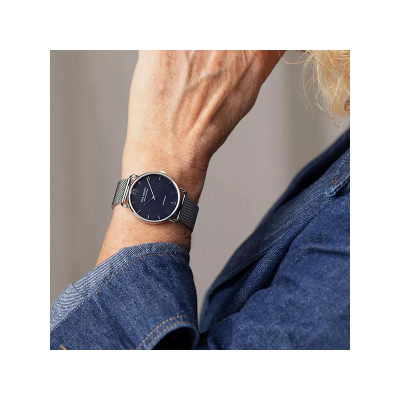 PAUL HEWITT Damenuhr Sailor 33 Solar Recy-Stahl dunkelblau