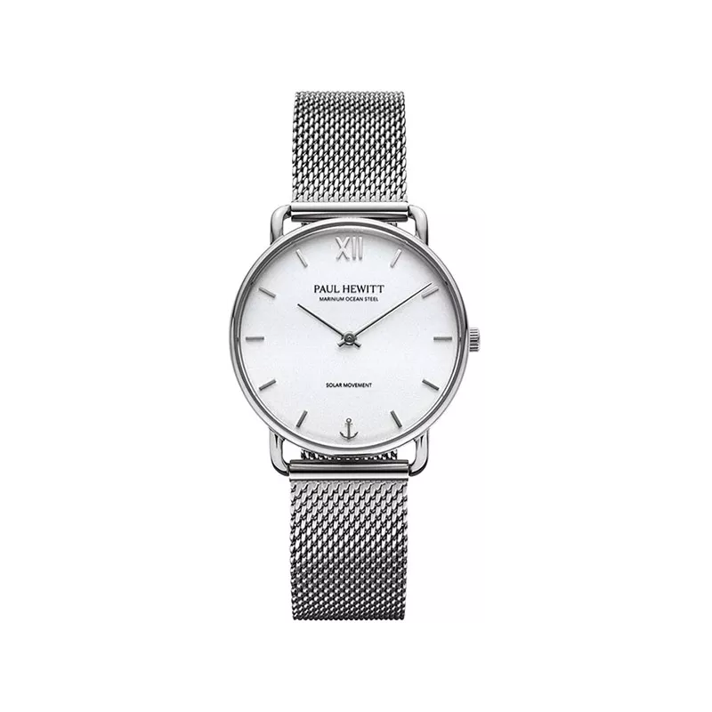 PAUL HEWITT Damenuhr Sailor 33 Solar Recy-Stahl weiss