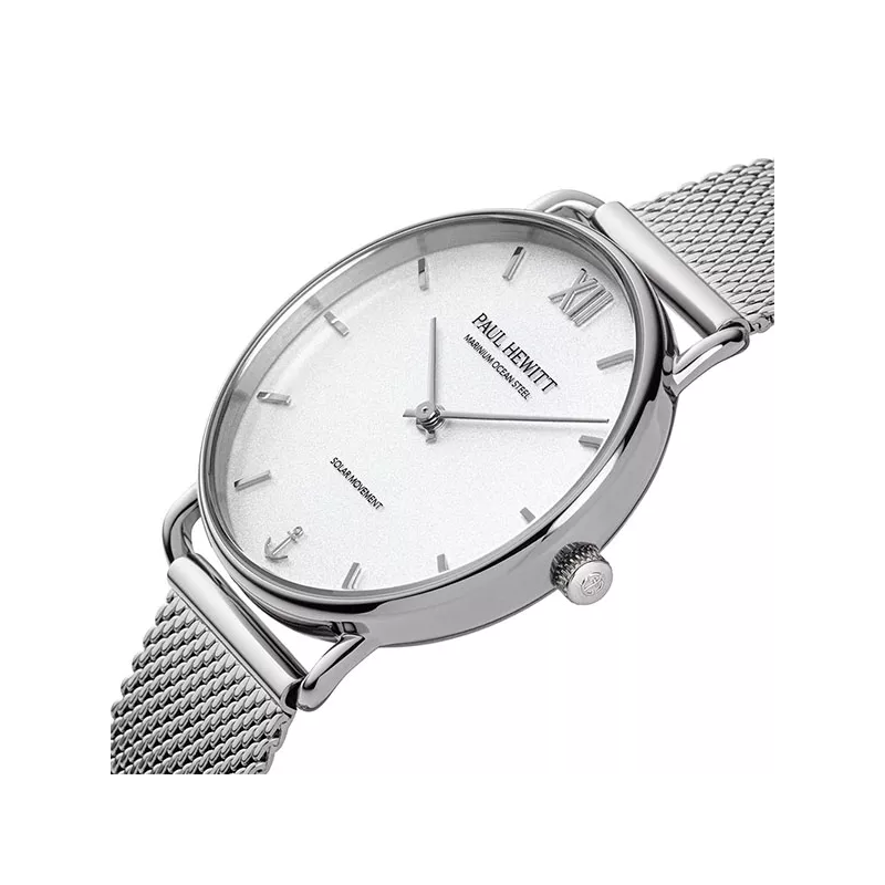 PAUL HEWITT Damenuhr Sailor 33 Solar Recy-Stahl weiss