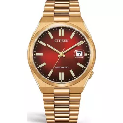CITIZEN Tsuyosa Retro Automatik Uhr vergoldet rot
