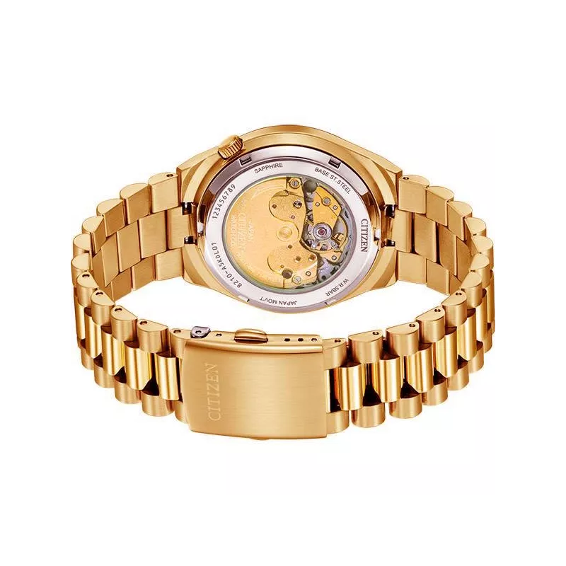 CITIZEN Tsuyosa 40 Retro Automatik Uhr vergoldet rot