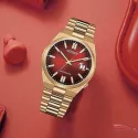 CITIZEN Tsuyosa Retro Automatik Uhr vergoldet rot