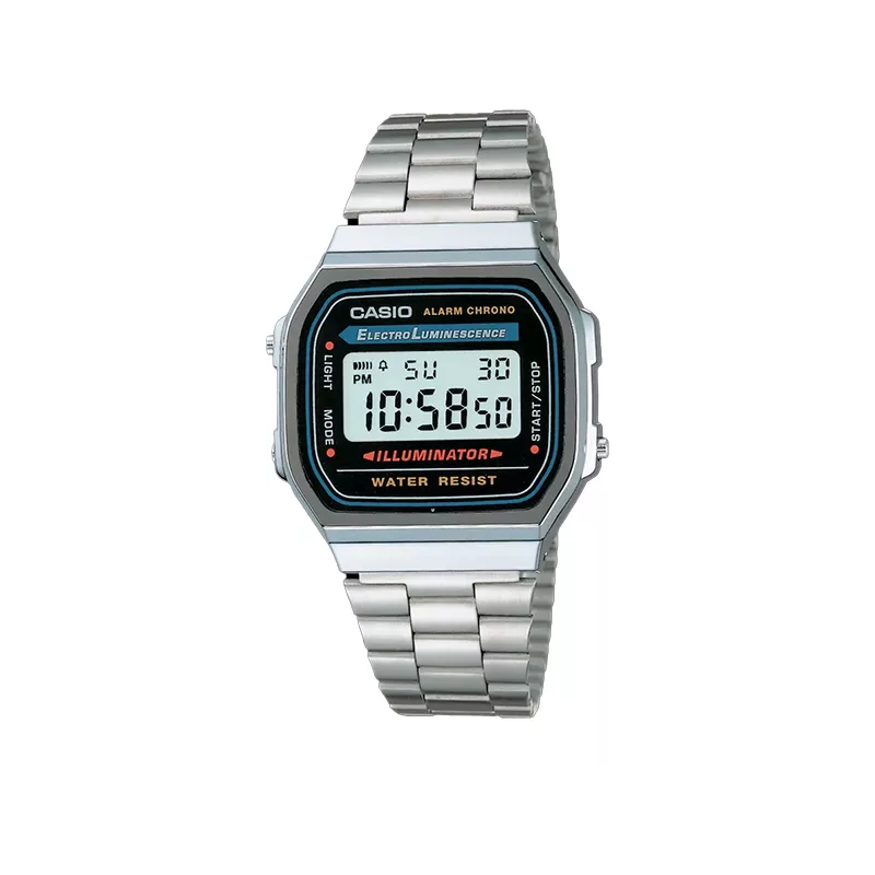 CASIO Vintage LCD Digitaluhr Iconic Illuminator silber