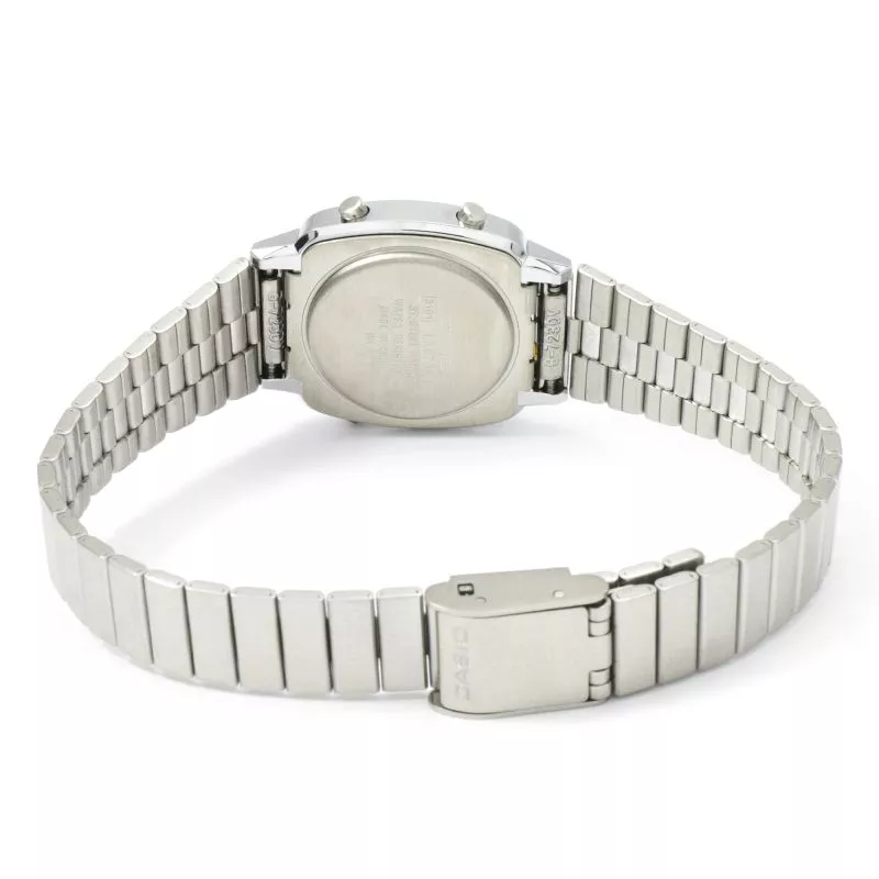 CASIO Vintage LCD Digitaluhr Wega Lady silber schwarz